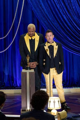 Travon Free and Martin Desmond Roe accept the Oscars for Live Action Short during the live ABC Telecast of The 93rd Oscars at Union Station in Los Angeles, CA on Sunday, April 25, 2021. Los Angeles CA USA  Copyright: xToddxWawrychukx 34135967THA