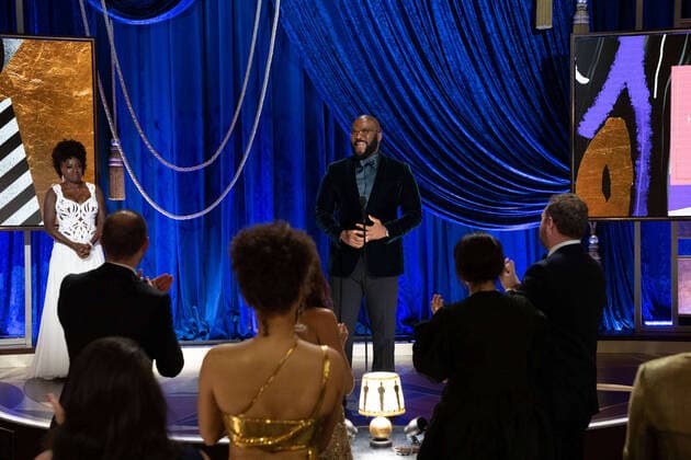Tyler Perry accepts the Gene Hersholt Humanitarian Award during the live ABC Telecast of The 93rd Oscars at Union Station in Los Angeles, CA on Sunday, April 25, 2021. Los Angeles CA USA  Copyright: xToddxWawrychukx 34135981THA