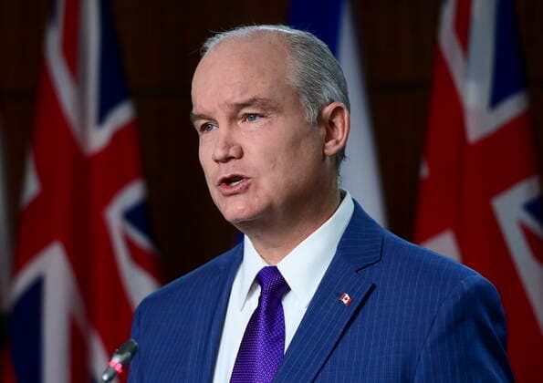 April 26, 2021, Ottawa, on, Canada: Conservative leader Erin O Toole holds a press conference on Parliament Hill in Ottawa on Monday, April 26, 2021, during the COVID-19 pandemic. Ottawa Canada  - ZUMAc35_ 20210426_zaf_c35_006 Copyright: xSeanxKilpatrickx