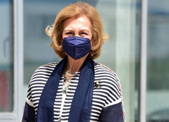 Queen Emeritus Dona Sofia presides over a meeting with the food bank foundation in Seville, Monday, April 26, 2021 Cordon Press