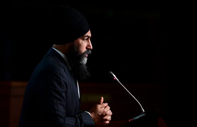 April 26, 2021, Ottawa, on, Canada: NDP Leader Jagmeet Singh holds a press conference on Parliament Hill in Ottawa on Monday, April 26, 2021, during the COVID-19 pandemic. Ottawa Canada  - ZUMAc35_ 20210426_zaf_c35_027 Copyright: xSeanxKilpatrickx