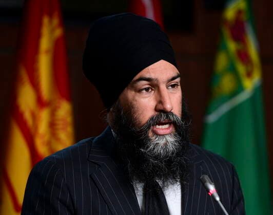 April 26, 2021, Ottawa, on, Canada: NDP Leader Jagmeet Singh holds a press conference on Parliament Hill in Ottawa on Monday, April 26, 2021, during the COVID-19 pandemic. Ottawa Canada  - ZUMAc35_ 20210426_zaf_c35_028 Copyright: xSeanxKilpatrickx