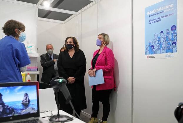 April 26, 2021, Barcelona, Catalonia, Spain The Minister of Health, Alba Verges during the massive va  JoanxValls