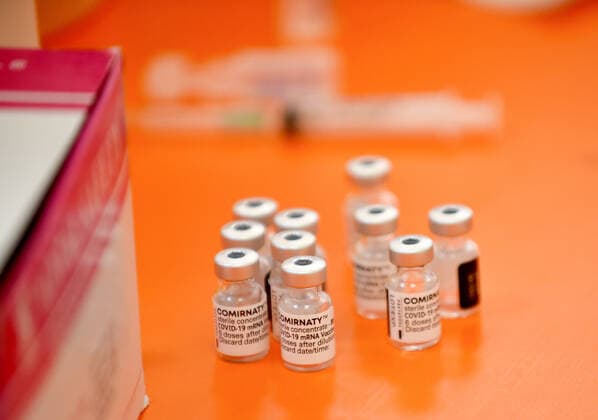 April 27, 2021, Tunis, Tunisia: Pfizer-BioNTech COVID-19 vaccine vials are seen at Ariana Youth Center as vaccination centers across the country experience an influx of registrations during Ramadan. Tunis Tunisia - ZUMAs197 20210427_zaa_s197_018 Copyright: xJdidixWassimx