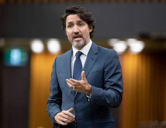 April 27, 2021, Ottawa, on, Canada: Prime Minister Justin Trudeau responds to a question during Question Period in the House of Commons, Tuesday, April 27, 2021 in Ottawa. Ottawa Canada  - ZUMAc35_ 20210427_zaf_c35_058 Copyright: xAdrianxWyldx