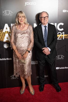 2021 APRA MUSIC AWARDS, Lindy Morrison and Glenn Wheatley attending The APRA Music Awards, in Sydney, Wednesday, April 28, 2021. ( NO ARCHIVING, EDITORIAL USE ONLY, NO USE IN BOOKS WITHOUT CONSENT SYDNEY NEW SOUTH WALES AUSTRALIA  Copyright: xJAMESxGOURLEYx 20210428001538211564