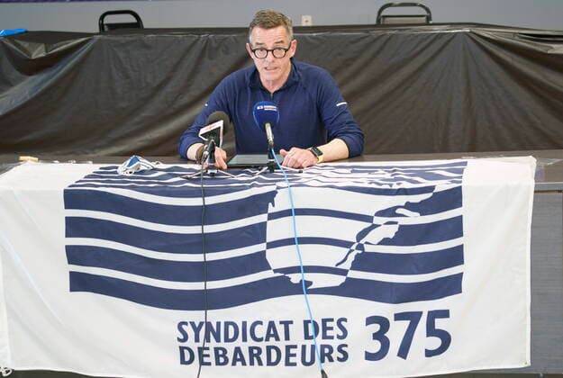 April 29, 2021, Montreal, PQ, Canada: Michel Murray, spokesman with the Canadian Union of Public Employees, responds to question during a news conference commenting on the Federal back to work legislation for the striking Port of Montreal dockworkers in Montreal on Thursday, April 29, 2021. Montreal Canada  - ZUMAc35_ 20210429_zaf_c35_072 Copyright: xPaulxChiassonx