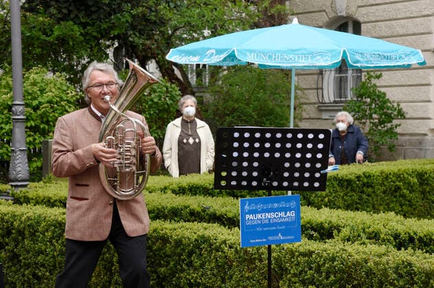 Ernst Hutter at the Paukenschlag gegen die Einsamkeit concert event of the Josef and Luise Kraft Foundation for senior citizens at the Mathildenstift Munich, 01 05 2021 Foto:xS.xAdamx xFuturexImage