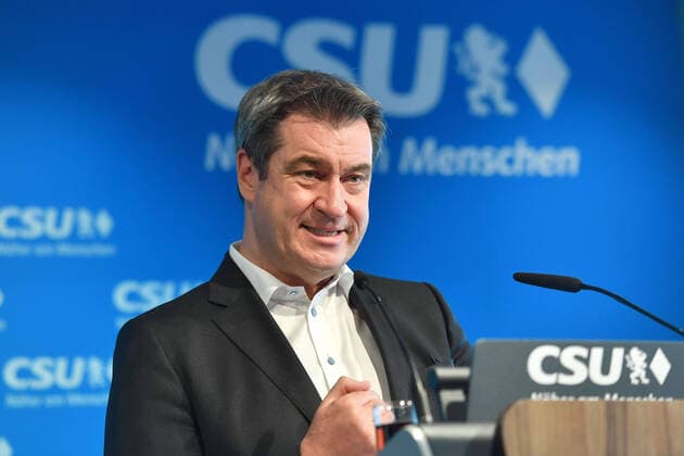 Markus SOEDER Ministerpraesident Bayern und CSU Vorsitzender ,Gesture, single image, cropped single image, portrait, portrait press conference CSU after video conference of the CSU Praesidium in the CSU headquarters in Munich on 03 05 2021