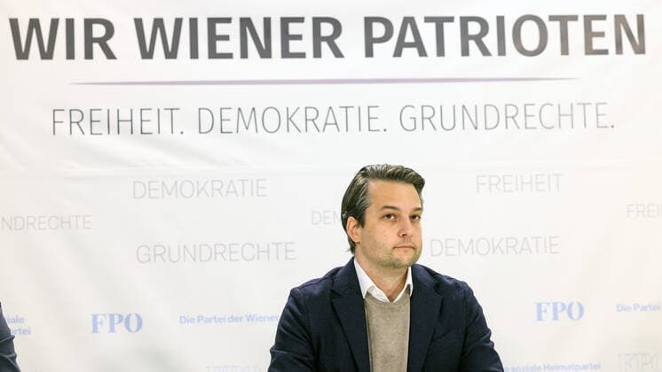20210503 Press conference of the FPOe Corona politics in Linz and Vienna - the comparison makes safe VIENNA, AUSTRIA - MAY 3: Viennese chairman Dominik Nepp (FPOE) at Press conference - of the FPOe Corona politics in Linz and Vienna - the comparison makes safe at FPOe-Media Center on May 3, 2021 in Vienna, Austria. 210503_SEPA_10_025 Copyright: xMichaelxIndrax SEPAxMedia