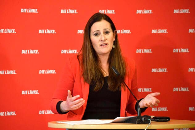 Janine Wissler at the press conference of the party Die Linke on current political issues at the Karl Liebknecht Haus Berlin, 03 05 2021 Foto:xF.xKernx xFuturexImage