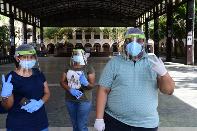 Young beneficiaries pose after getting first dose of COVID-19 vaccine at a school in New Delhi, India, Monday, May 3, 2021. The third phase of the inoculation drive (18-45yrs) of vaccines began today.  DEL20210503067 Abhishek