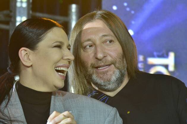 IX Top Hit Music Awards Russia 2021 ceremony at Madison Restaurant & Club. Moscow, April 19, 2021. on the picture: Elizaveta Ivantsiv YOLKA, Shura BI-2. photo: Pavel Kashaev PavelxKashaev