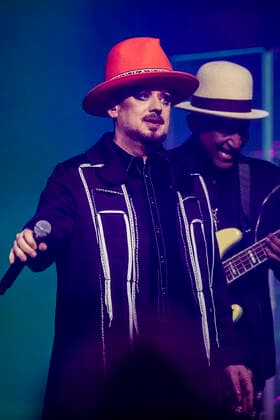 Boy George Vejle, Denmark. 13th, April 2019. The English singer and songwriter Boy George performs a live concert at Spektrum Vejle. Vejle Denmark  Copyright: xGonzalesxPhoto LassexLagonix