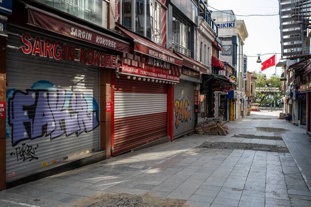 Full Lockdown In Istanbul The empty streets of Istanbul, Turkey seen on May 5, 2021. The government imposed a 19-day curfew which started on April 29 and will end on May 17, at the end of the holy holiday Ramadan. Restaurants and cafes only provide takeaway and delivery services throughout the lockdown. Istanbul Turkey demirtas-notitle210505_npmg6  Copyright: xErhanxDemirtasx