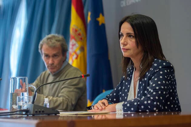 The Secretary of State for Health, Silvia Calzon during a conference to report on the progress of the COVID-19 pandemic, on May 6, 2021, in Madrid (Spain). The autonomous communities have notified Thursday to the Ministry of Health 7,960 new cases of COVID-19, 4,234 of them diagnosed in the last 24 hours. These figures are lower than the same day last week, when 10,143 positives were reported. 06 MAY 2021;PANDEMIC;HEALTH;CONTAGION;CORONAVIRUS LagenciaEP PRESS A.Ortega.POOL 05 06 2021 Madrid Madrid Spain Copyright: xLagenciaEPxPRESS A.Ortega.POOLx 3690726