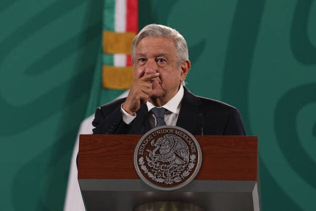Mexican President Lopez Obrador Offers News Conference Mexico™s President Andres Manuel Lopez Obrador in his speech during a meet with the media at National Palace on May 6, 2021 in Mexico City, Mexico. Mexico City Mexico group-mexicanp210506_npv2d  Copyright: xEyepixx