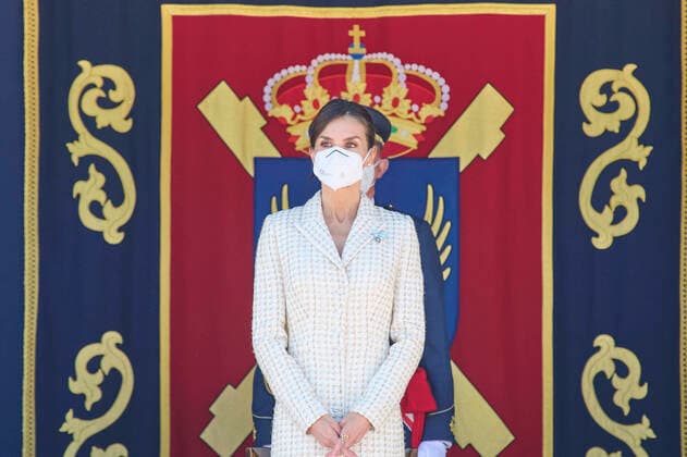 Bilder des Jahres 2021, Entertainment 05 Mai Entertainment Themen der Woche KW18 Entertainment Bilder des Tages 07-05-2021 Queen Letizia during the National Ensign, in the form of the Standard, to the Spanish Army Aviation Academy (ACAVIET) at the Coronel Mate base in Colmenar Viejo. No Spain Â  Copyright: xPPEx