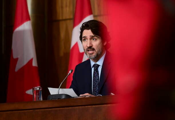 May 7, 2021, Ottawa, on, Canada: Prime Minister Justin Trudeau speaks during a press conference to update Canadians on the COVID-19 pandemic, in Ottawa on Friday, May 7, 2021. Ottawa Canada  - ZUMAc35_ 20210507_zaf_c35_023 Copyright: xSeanxKilpatrickx