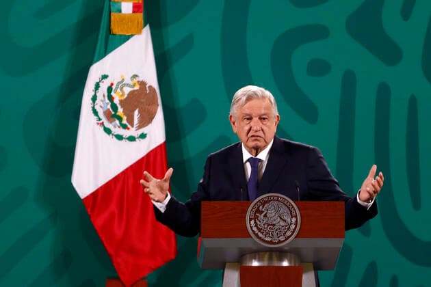 Mexiko, Andres Manuel Lopez Obrador Pressekonferenz in Mexiko-Stadt President Lopez Obrador Meet With Media Mexican President Andres Manuel Lopez Obrador meet with the media during his daily morning news conference at National Palace. on May 7, 2021 in Mexico City, Mexico. Mexico City Mexico group-mexicanp210507_np4QW  Copyright: xEyepixx