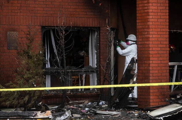May 7, 2021, EDMONTON, ab, Canada: Firefighters investigate a fire at the Citadel Mews retirement home in St. Albert, Alta., on Friday May 7, 2021. Three people were taken to hospital as a result of the fire. Citadel Mews is a combination of independent living and assisted living, along with Citadel Care Centre, a long-term care facility. EDMONTON Canada  - ZUMAc35_ 20210507_zaf_c35_087 Copyright: xJasonxFransonx
