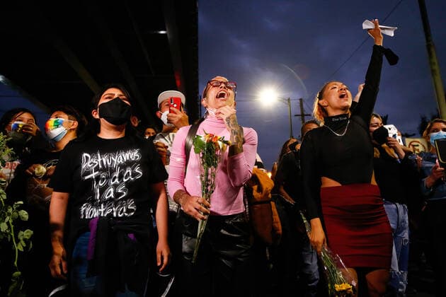 May 7, 2021, Mexico City, Mexico: Protesters demand police to let them pass during a protest march in Tlahuac Mayoralty..Protesters take to the streets of Mexico city demanding justice for those involved in the subway overpass incident that collapsed and has killed 25 people so far. Mexico City Mexico - ZUMAs197 20210507_zaa_s197_172 Copyright: xGuillermoxDiazx