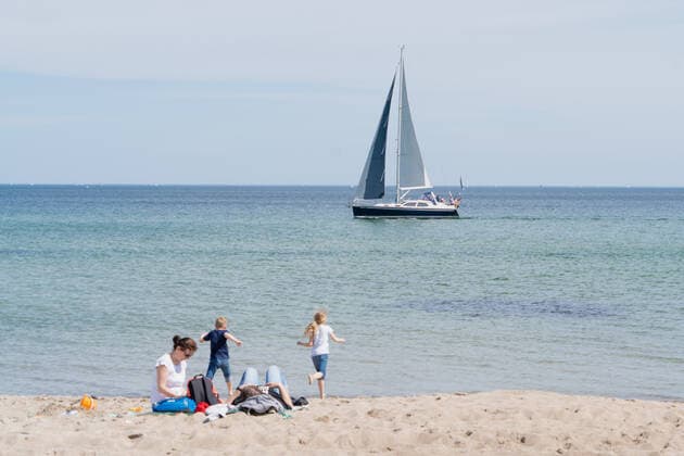 Beach at the Bay of Lübeck in Scharbeutz Preparation for reopening from 08 May 2021 Tourism in t