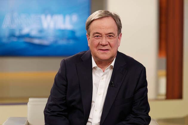 Armin Laschet 2021 05 09, Germany, Berlin Armin Laschet CDU , party leader, candidate for chancellor and Minister President of North Rhine-Westphalia, as a guest on Anne Will in the First Topic of the ARD Politiktalk round From Corona crisis to climate policy can the Union still Chancellors office