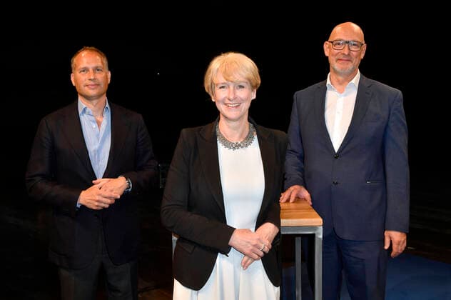 Rackham F Schröder, Claudia Grosse Leege and Jörg Franzen at the press conference for the emergency aid project hierspieltdiemusik to support the Berlin music scene at the Verti Music Hall Berlin, 10 05 2021 Foto:xF.xKernx xFuturexImage