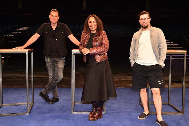 SpendenAktion, hierspielt die musik Sascha Vollmer from The BossHoss, Pat Appleton from De Phazz, the rapper Prinz Pi PK in the VerdiMusicHall hierspieltdiemusik Ð more than 400 000 euro for Berlin music makers , VBKI, GESOBAU and Engel Völkers initiate emergency aid project to support the Berlin music scenein Berlin, on 10 05 2021 Photopress Mueller