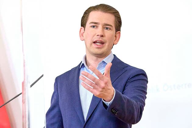 Vienna 10 05 2021 Corona crisis This afternoon there was a press conference in the Federal Chancellery on the planned openings on May 19th, after the end of the 4th lockdown in all of Austria PHOTO Federal Chancellor Sebastian Kurz ÖVP Vienna Austria Corona crisis