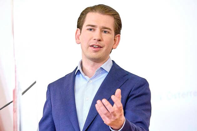 Vienna 10 05 2021 Corona crisis This afternoon there was a press conference in the Federal Chancellery on the planned openings on May 19th, after the end of the 4th lockdown in all of Austria PHOTO Federal Chancellor Sebastian Kurz ÖVP Vienna Austria Corona crisis