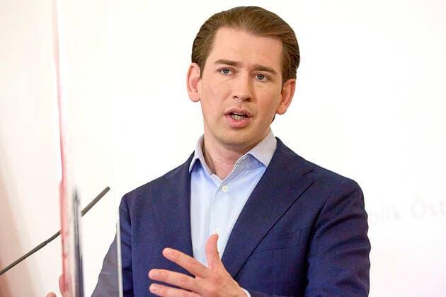 Vienna 10 05 2021 Corona crisis This afternoon there was a press conference in the Federal Chancellery on the planned openings on May 19th, after the end of the 4th lockdown in all of Austria PHOTO Federal Chancellor Sebastian Kurz ÖVP Vienna Austria Corona crisis