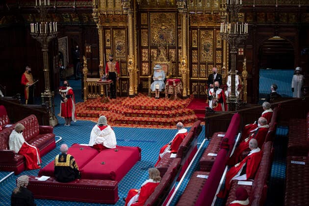 Bilder des Jahres 2021, Entertainment 05 Mai Entertainment Themen der Woche KW19 Entertainment Bilder des Tages . 11 05 2021. London, United Kingdom. Queen Elizabeth II at the State Opening of Parliament in London.  xPoolx xi-Imagesx IIM-22165-0017