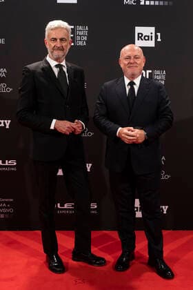 66th David Di Donatello 2021 prize Luigi Lonigro and Mario Lorini Attend 66th David Di Donatello 2021 prize ceremony photocall on May 11, 2021 in Rome, Italy. Imago Images Emmefoto Copyright: xImagoxImages Emmefotox