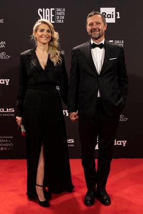 66th David Di Donatello 2021 prize Cristina Venturi and Massimiliano Orfei Attend 66th David Di Donatello 2021 prize ceremony photocall on May 11, 2021 in Rome, Italy. Imago Images Emmefoto Copyright: xImagoxImages Emmefotox