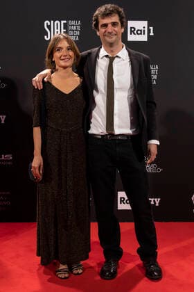 ** EDITORIAL USE ONLY ** Rome, David di Donatello Awards 2021. In the photo: Eleonora Marangoni and Marco Pettenello  Copyright: xLucaxDammiccoxperxAccademiaxdelx xLucaxDammiccoxperxAccademiaxdelx
