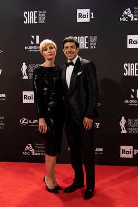 ** EDITORIAL USE ONLY ** Rome, David di Donatello 2021 Awards. In the photo: Anna Ferzetti and Pierfrancesco Favino  Copyright: xLucaxDammiccoxperxAccademiaxdelx xLucaxDammiccoxperxAccademiaxdelx