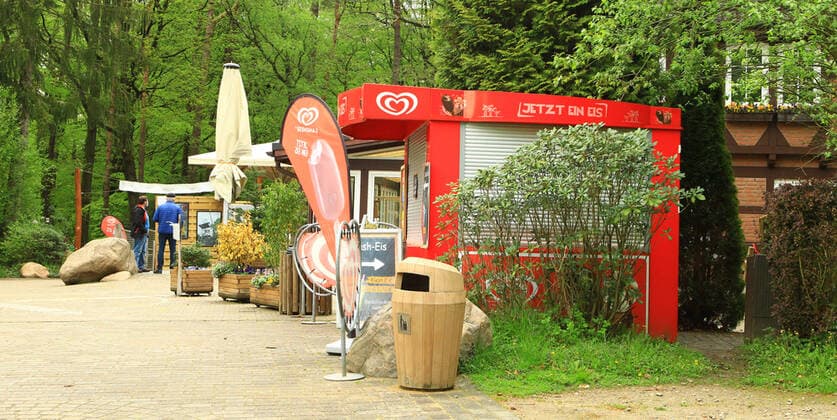 Deserted catering area at Schwarze Berge wildlife park in Lower Saxonys Rosengarten during the coronavirus pandemic Visitors to the 50-hectare wildlife park south of Hamburg are only allowed into the outdoor catering area if they can show a daily negative corona test Rosengarten Hamburg