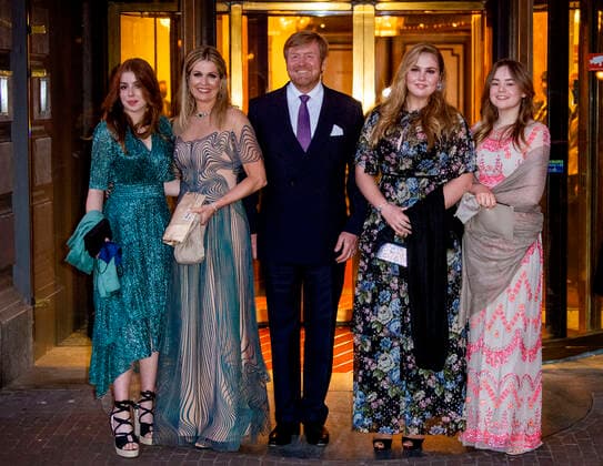 12-05-2021 Carre Princess Ariane and Princess Alexia and Queen Maxima and King Willem-Alexander and Princess Amalia leaving the tv special A life full of music on the occasion of the Queen her 50th upcoming birthday on the 17th of may in Carre in Amsterdam. Â  Copyright: xPPEx
