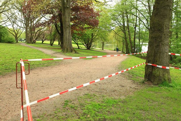 Nearly deserted Hamburg Stadtpark on Ascension Day Because of contact restrictions, very few people were out and about on Fathers Day 2021 in Stadtpark, which was a hotspot of Fathers Day tours in the pre-pandemic era Winterhude Hamburg