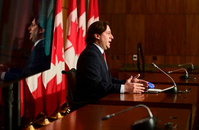May 13, 2021, Ottawa, on, Canada: Marco Mendicino, Minister of Immigration, Refugees and Citizenship, announces measures of support to in-Canada families of victims of Ethiopian Airlines Flight 302 and Ukraine International Airlines Flight 752 during a press conference in Ottawa on Thursday, May 13, 2021. Ottawa Canada  - ZUMAc35_ 20210513_zaf_c35_016 Copyright: xSeanxKilpatrickx