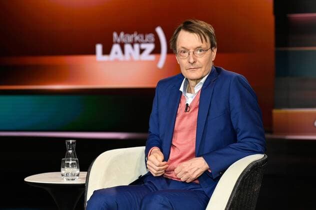 Karl Lauterbach politician 05 21 her Karl Lauterbach on 13 May 2021 in Markus Lanz , ZDF TV television talk show talk show Germany German German man SPD politics health expert epidemiology German politician across half sitting neutral Markus Lanz on 12 May 2021