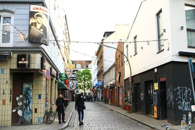 During the lockdown almost deserted Gerhardstraße on St Pauli St Pauli Hamburg