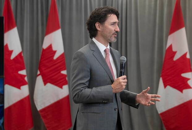 May 17, 2021, Ottawa, on, Canada: Canadian Prime Minister Justin Trudeau waits to make an announcement Monday May 17, 2021 in Ottawa. Ottawa Canada  - ZUMAc35_ 20210517_zaf_c35_008 Copyright: xAdrianxWyldx