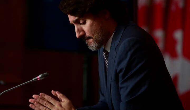 News Bilder des Tages May 18, 2021, Ottawa, on, Canada: Prime Minister Justin Trudeau holds a press conference in Ottawa on Tuesday, May 18, 2021. Ottawa Canada  - ZUMAc35_ 20210518_zaf_c35_019 Copyright: xSeanxKilpatrickx