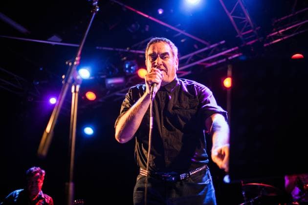 The Pop Group The British post-punk band The Pop Group performs a live concert at the Danish music festival Pop Revo 2015 in Aarhus. Here vocalist Mark Stewart is pictured live on stage. Denmark, 16 05 2015. Aarhus Denmark  Copyright: xGonzalesxPhoto MartinxFaeltx