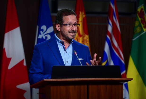 May 19, 2021, Ottawa, on, Canada: Bloc Quebecois Leader Yves-Francois Blanchet holds a press conference on Parliament Hill in Ottawa on Wednesday, May 19, 2021. Ottawa Canada  - ZUMAc35_ 20210519_zaf_c35_002 Copyright: xSeanxKilpatrickx