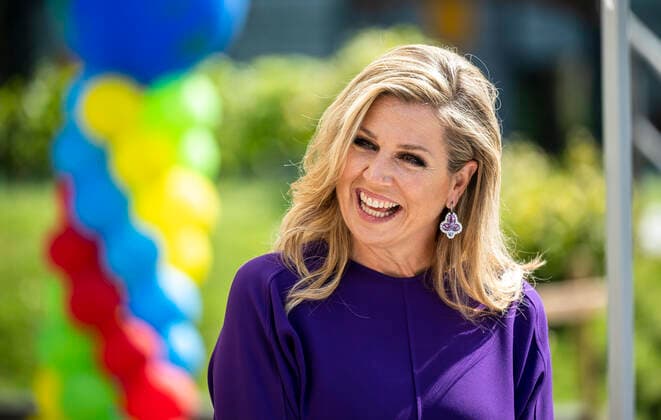 Entertainment Bilder des Tages 20-05-2021 School Queen Maxima during the opening of the 1st Rotterdam Music Playground, an interactive music playing device, in the playground of the Crooswijk and visited the A.S. Talma School in Rotterdam. Â  Copyright: xPPEx