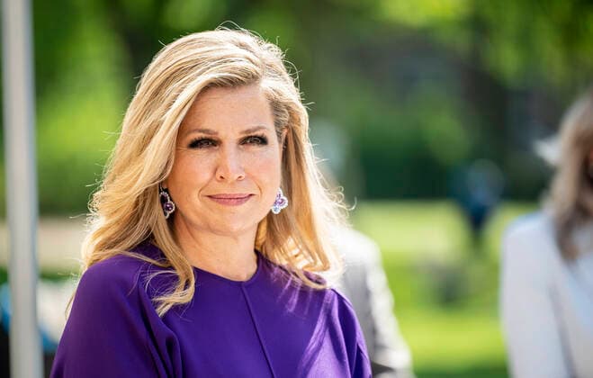 20-05-2021 School Queen Maxima during the opening of the 1st Rotterdam Music Playground, an interactive music playing device, in the playground of the Crooswijk and visited the A.S. Talma School in Rotterdam. Â  Copyright: xPPEx